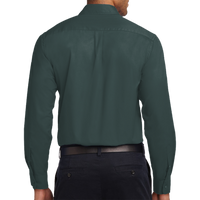 Port Authority Long Sleeve Easy Care Shirt, Dark Green / Navy, Back view