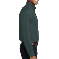 Port Authority Long Sleeve Easy Care Shirt, Dark Green / Navy, Right Sleeve view