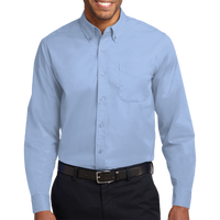 Port Authority Long Sleeve Easy Care Shirt, Light Blue / Light Stone, Front view