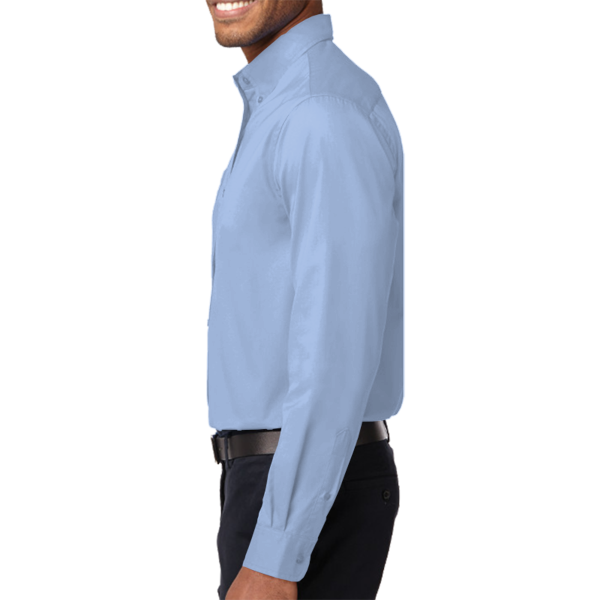 Port Authority Long Sleeve Easy Care Shirt, Light Blue / Light Stone, Left Sleeve view
