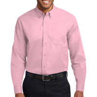 Port Authority Long Sleeve Easy Care Shirt, Light Pink / Light Pink, Front view