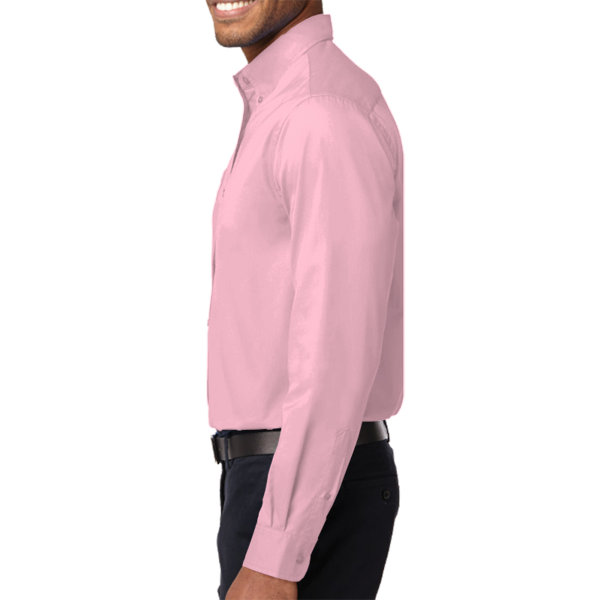 Port Authority Long Sleeve Easy Care Shirt, Light Pink / Light Pink, Left Sleeve view