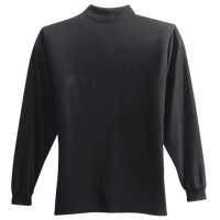 Port Authority Long Sleeve Silk Touch Polo with Pocket, Black, Back view