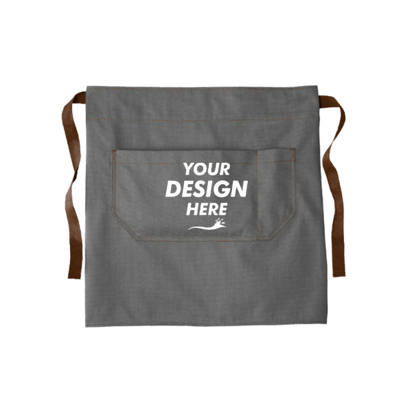 Port Authority Market Half Bistro Apron, Ash Grey, Front view, Mockup