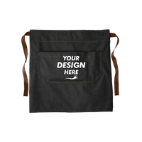 Port Authority Market Half Bistro Apron, Dark Midnight, Front view, Mockup