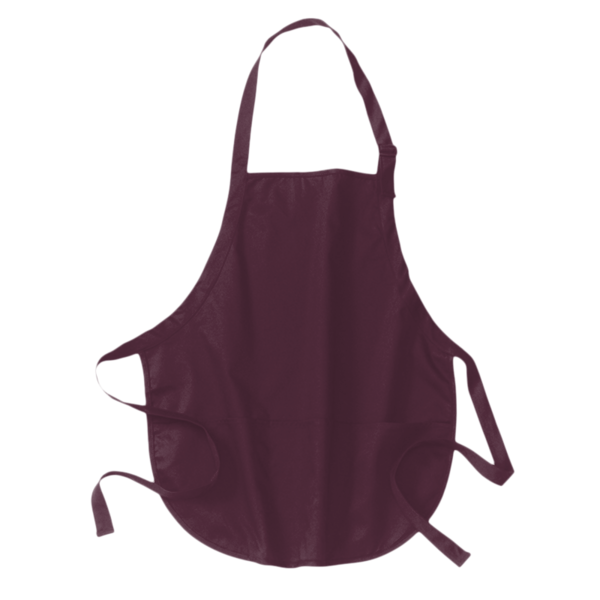 Port Authority Medium Length Apron with Pouch Pockets, Maroon, Front view