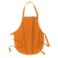 Port Authority Medium Length Apron with Pouch Pockets, Orange, Front view