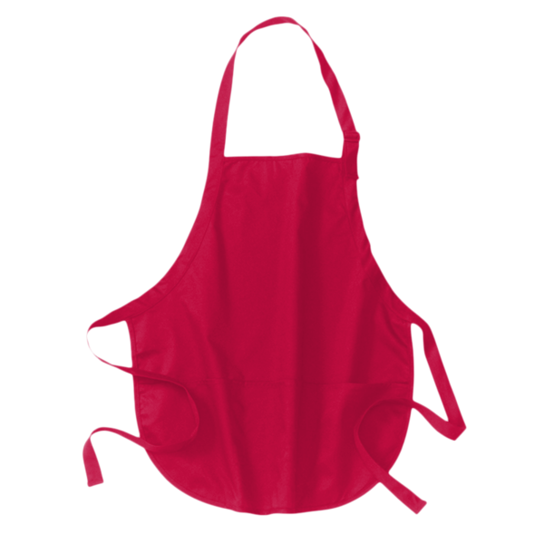 Port Authority Medium Length Apron with Pouch Pockets, Red, Front view