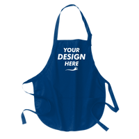 Port Authority Medium Length Apron with Pouch Pockets, Royal, Front view, Mockup