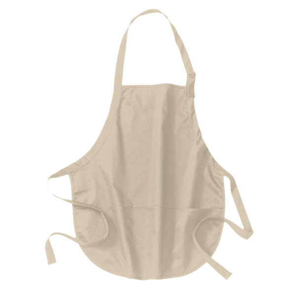 Port Authority Medium Length Apron with Pouch Pockets, Stone, Front view