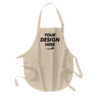 Port Authority Medium Length Apron with Pouch Pockets, Stone, Front view, Mockup