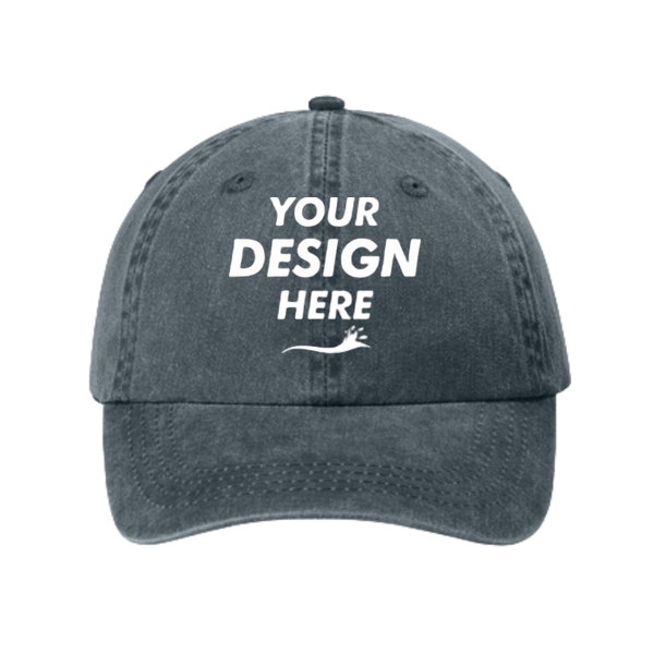 Port Authority Pigment Dyed Cap, Graphite, Front view, Mockup