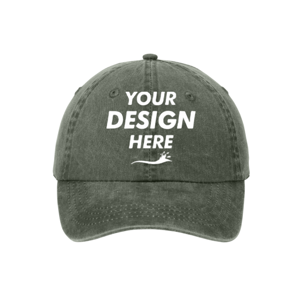 Port Authority Pigment Dyed Cap, Hunter, Front view, Mockup