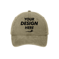 Port Authority Pigment Dyed Cap, Khaki, Front view, Mockup