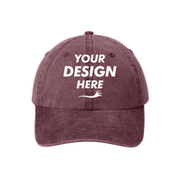 Port Authority Pigment Dyed Cap, Maroon, Front view, Mockup