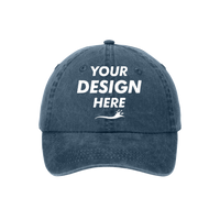 Port Authority Pigment Dyed Cap, Navy, Front view, Mockup