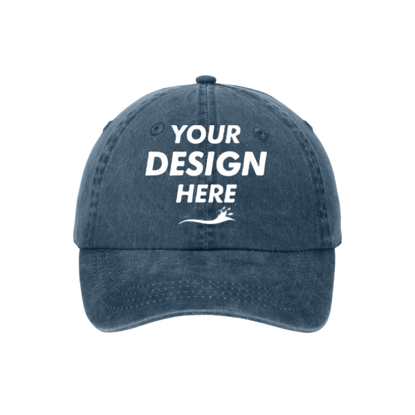 Port Authority Pigment Dyed Cap, Navy, Front view, Mockup