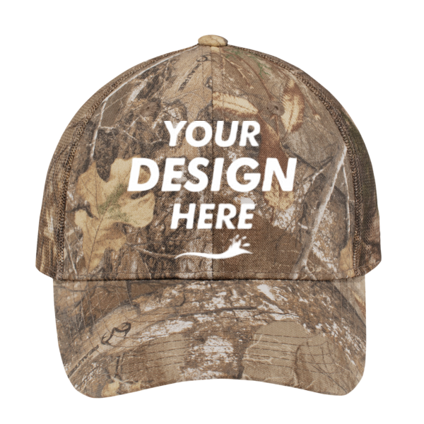 Port Authority Pro Camouflage Series Cap with Mesh Back, Realtree Edge / Realtree Edge, Front view, Mockup
