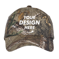 Port Authority Pro Camouflage Series Garment Washed Cap, Realtree Xtra, Front view, Mockup