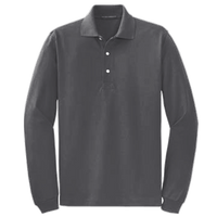 Port Authority Rapid Dry Long Sleeve Polo, Charcoal, Front view
