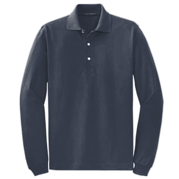 Port Authority Rapid Dry Long Sleeve Polo, Classic Navy, Front view