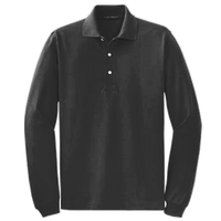 Port Authority Rapid Dry Long Sleeve Polo, Jet Black, Front view
