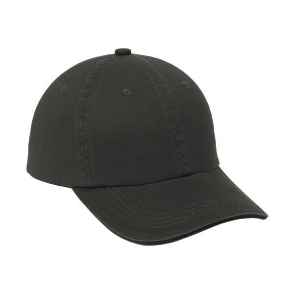 Port Authority Sandwich Bill Cap with Striped Closure, Charcoal / Black / Black, Right Side view