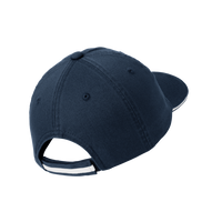 Port Authority Sandwich Bill Cap with Striped Closure, Classic Navy / White / White, Back view