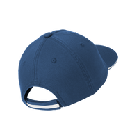 Port Authority Sandwich Bill Cap with Striped Closure, Ensign Blue / White / White, Back view