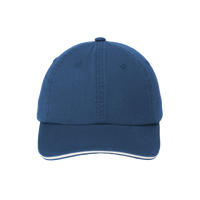 Port Authority Sandwich Bill Cap with Striped Closure, Ensign Blue / White / White, Front view