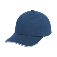 Port Authority Sandwich Bill Cap with Striped Closure, Ensign Blue / White / White, Left Side view