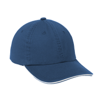 Port Authority Sandwich Bill Cap with Striped Closure, Ensign Blue / White / White, Right Side view