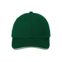 Port Authority Sandwich Bill Cap with Striped Closure, Hunter / Stone / Stone, Front view