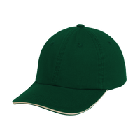 Port Authority Sandwich Bill Cap with Striped Closure, Hunter / Stone / Stone, Left Side view