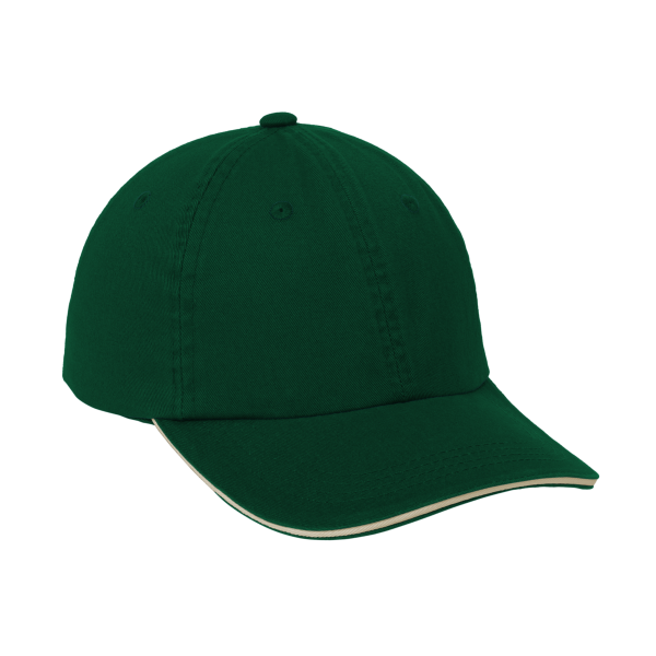 Port Authority Sandwich Bill Cap with Striped Closure, Hunter / Stone / Stone, Right Side view