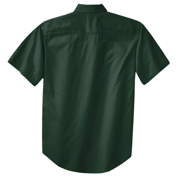 Port Authority Short Sleeve Easy Care Shirt, Dark Green / Navy, Back view