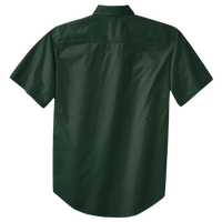 Port Authority Short Sleeve Easy Care Shirt, Dark Green / Navy, Back view