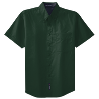 Port Authority Short Sleeve Easy Care Shirt, Dark Green / Navy, Front view