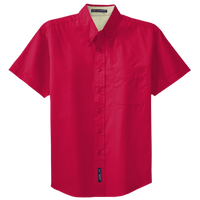 Port Authority Short Sleeve Easy Care Shirt, Red / Light Stone, Front view