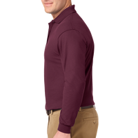 Port Authority Silk Touch Long Sleeve Polo, Burgundy, Left Sleeve view
