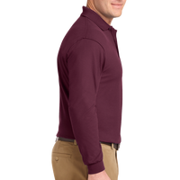 Port Authority Silk Touch Long Sleeve Polo, Burgundy, Right Sleeve view