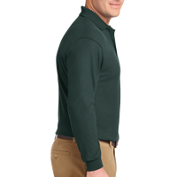 Port Authority Silk Touch Long Sleeve Polo, Dark Green, Right Sleeve view