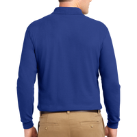 Port Authority Silk Touch Long Sleeve Polo, Royal, Back view
