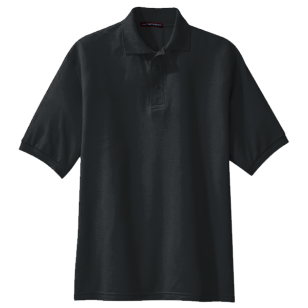 Port Authority Silk Touch Polo, Black, Front view
