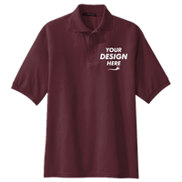 Port Authority Silk Touch Polo, Burgundy, Front view, Mockup