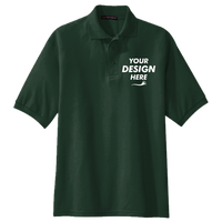 Port Authority Silk Touch Polo, Dark Green, Front view, Mockup