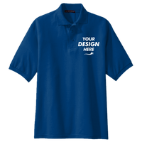 Port Authority Silk Touch Polo, Royal, Front view, Mockup
