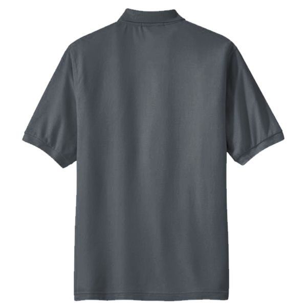 Port Authority Silk Touch Polo, Steel Grey, Back view