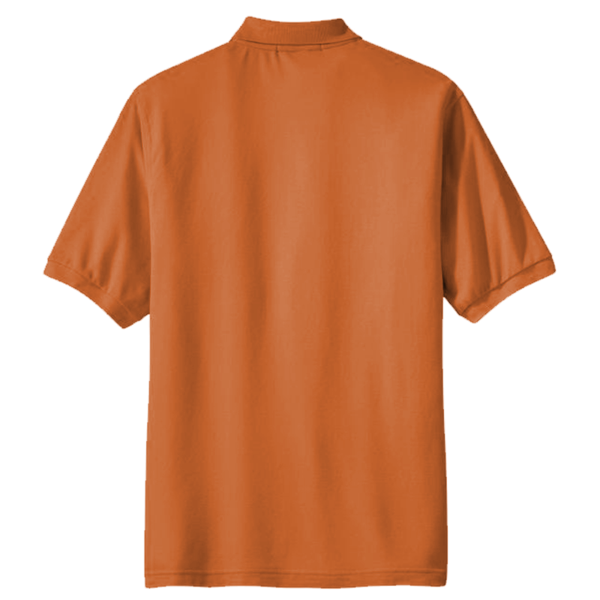 Port Authority Silk Touch Polo, Texas Orange, Back view