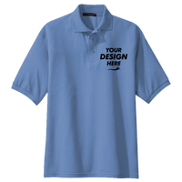 Port Authority Silk Touch Polo, Ultramarine Blue, Front view, Mockup